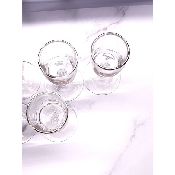 Set Of 6 Vintage Mid-Century Modern Gold Leaf Pattern Cordial Glasses - Picture 14 of 14